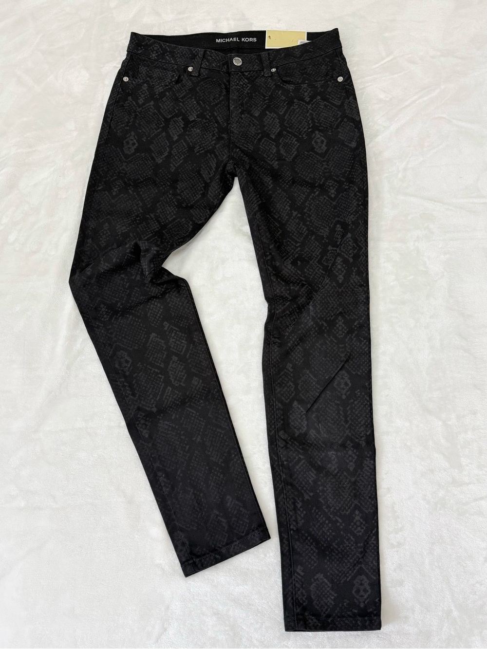 Michael Kors Black  Snakeskin Skinny Pants